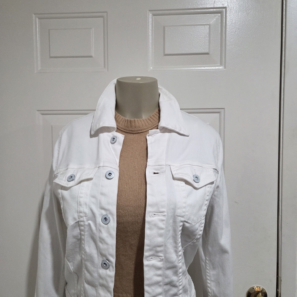 AG Adriano Goldschmied 'ROBYN', White Denim Jacket/size M
